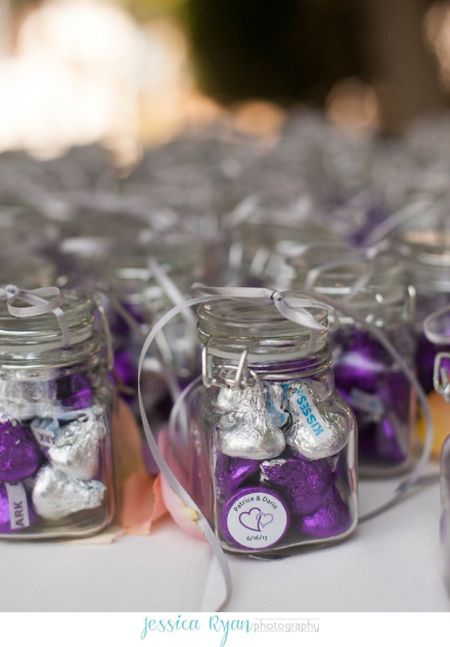 Purple Hershey Kiss Wedding Favor