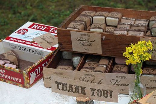 Charming Homemade Wedding Favor Soap Display