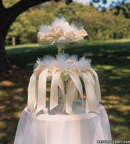 Dramatic Jordan Almond Wedding Favor Display