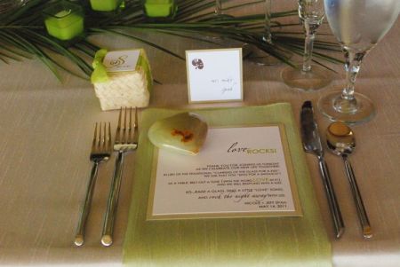 Green Jordan Almond Wedding Favor Presentation