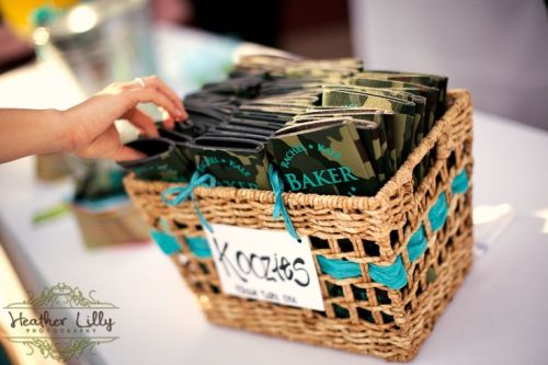 Camouflaged Wedding Favor Koozies