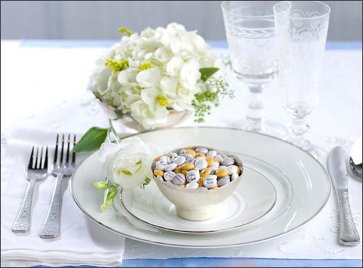 M and Ms Wedding Favor Tablescape