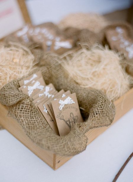 Burlap Seed Packet Wedding Favors