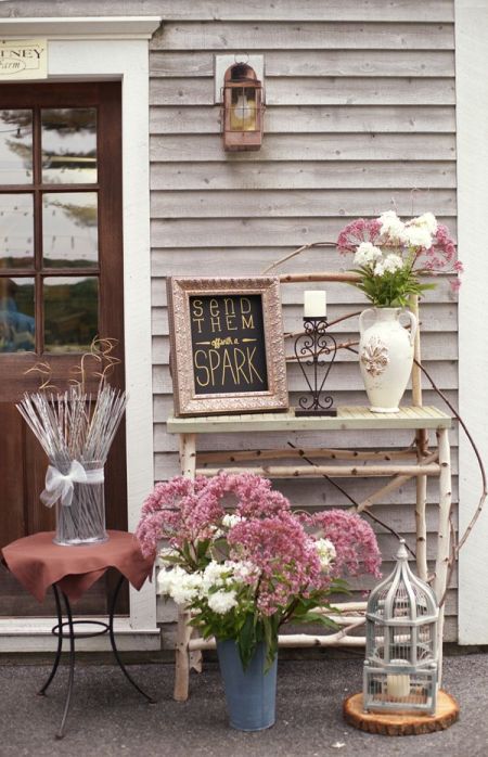 Rustic Sparklers For Weddings Display Idea