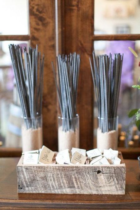 Contemporary Wedding Sparkler Display