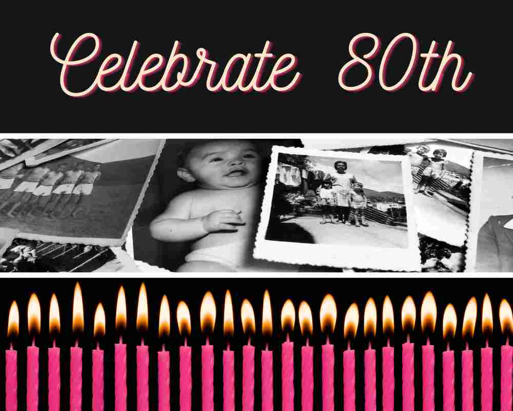 Celebrate 80th Birthday Party with a lifetime of photos.