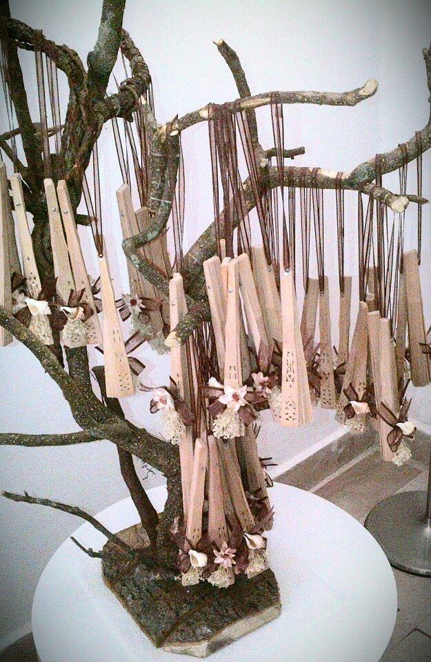 Rustic Wedding Favor Fan Display