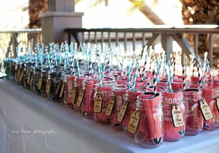 Wedding Favor Koozie Display Idea