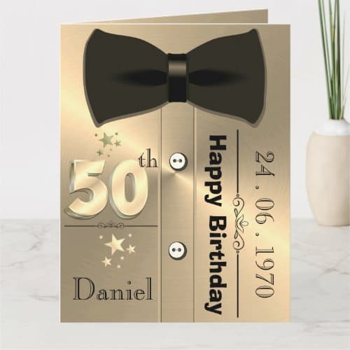 Zazzle 50th Birthday Gold Card