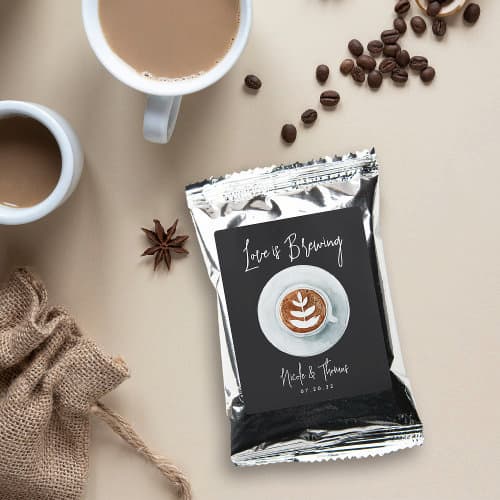 Zazzle Bridal Shower Love Is Brewing Coffee Favor