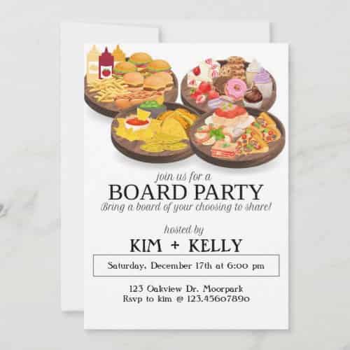 Zazzle Charcuterie Board Personalized Invitation