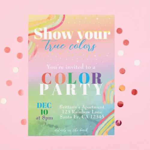 Zazzle Color Themed Party Invitation