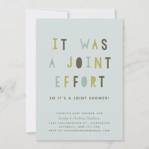 Zazzle Couples Baby Shower Ideas Joint Effort Blue