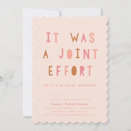 Zazzle Couples Baby Shower Ideas Joint Effort Pink
