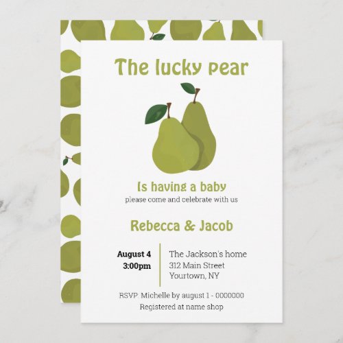 Zazzle Couples Baby Shower Ideas Lucky Pear Invitation
