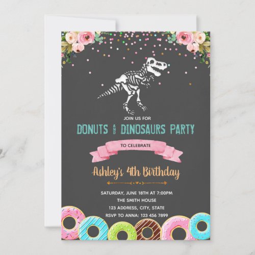 Zazzle Dinosaur Birthday Party Ideas Girl Donuts