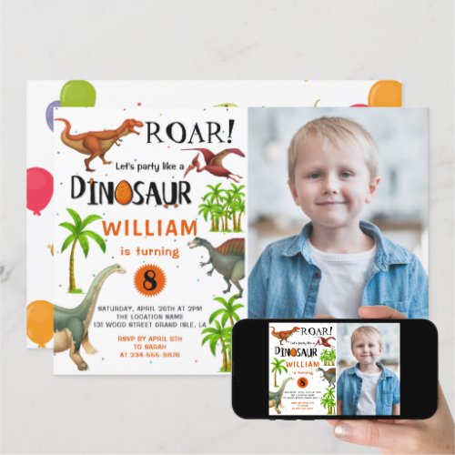 Zazzle Dinosaur Birthday Party Ideas Photo Invitation