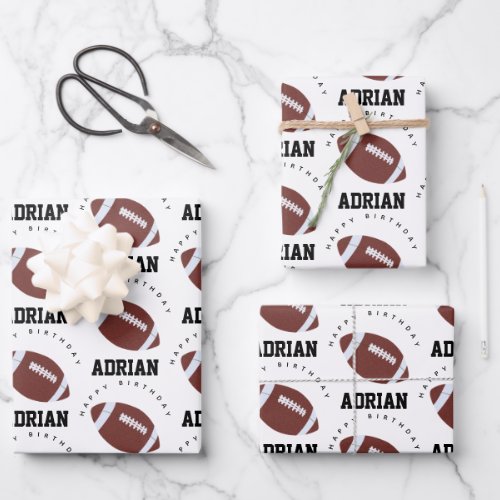 Zazzle Football Themed Birthday Party Name Wrapping Paper