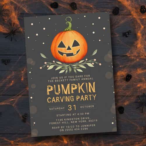 Zazzle Halloween Party Carving Invitations 