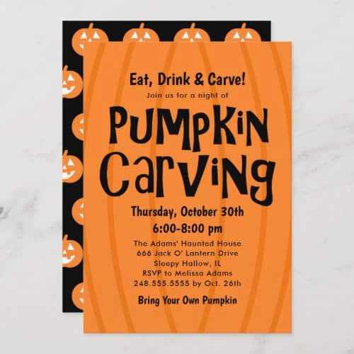 Zazzle Halloween Pumpkin Carving Party Invitation