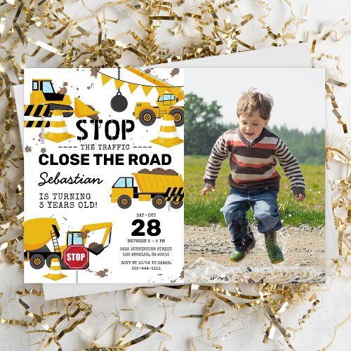 Zazzle Ideas For Construction Birthday Party Photo Invitation