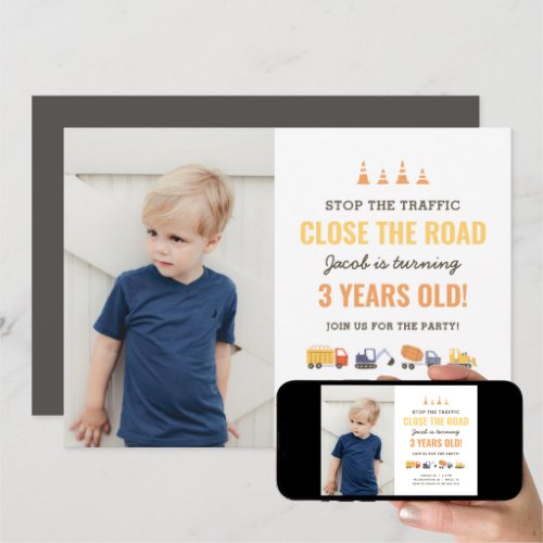Zazzle Ideas For Construction Birthday Party Vehicles Photo Invitation