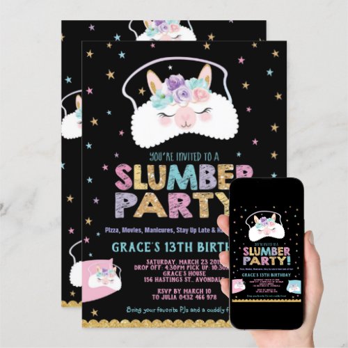Zazzle Llama Birthday Party Ideas Slumber Party