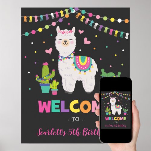 Zazzle Llama Birthday Party Ideas Welcome Poster