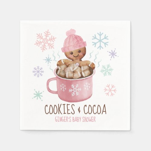 Zazzle Winter Baby Shower Ideas Cookies And Cocoa Pink