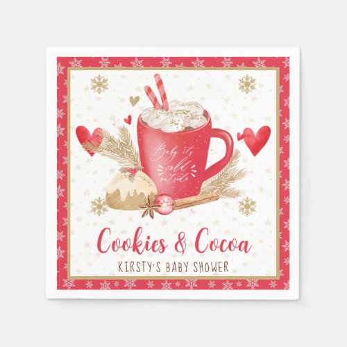 Zazzle Winter Baby Shower Ideas Cookies And Cocoa Red