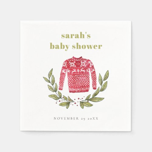 Zazzle Winter Baby Shower Ideas Red Ugly Sweater