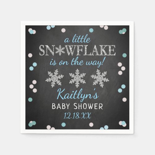 Zazzle Winter Baby Shower Ideas Snowflake Blue