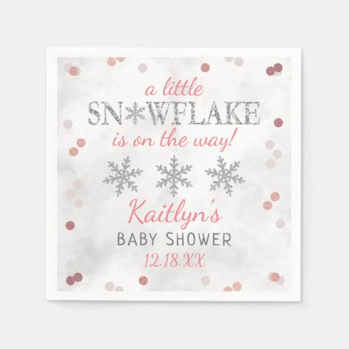 Zazzle Winter Baby Shower Ideas Snowflake Pink