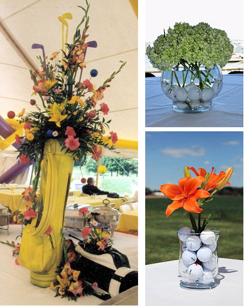 Golf Themed Wedding Favor Centerpieces