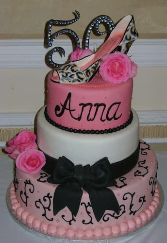 Chic 50th Birthday Cake Idea