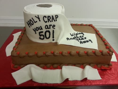 Toilet Tissue 50th Birthday Cake Idea