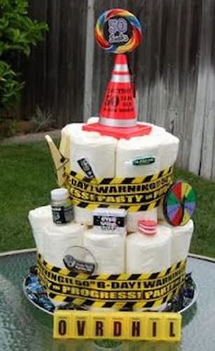 50th Birthday Gag Gifts Diaper Cake