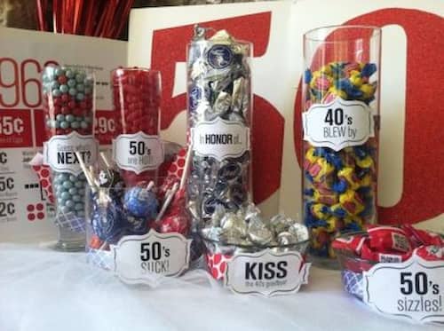 50th Birthday Party Decorations Candy Buffet