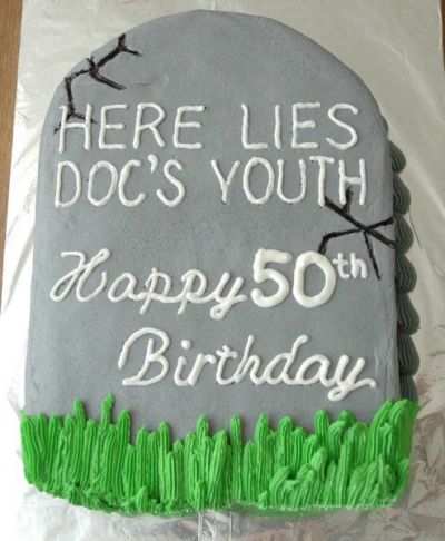 50th Birthday Party Themed Birthday Cake