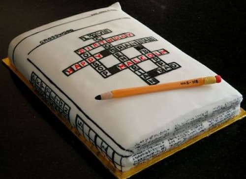 Crossword 80th Birthday Cake Idea.  See more cake and party ideas at one-stop-party-ideas.com