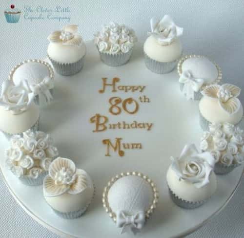 Formal 80th Birthday Cupcakes