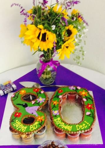 Colorful 80th Birthday Cupcakes