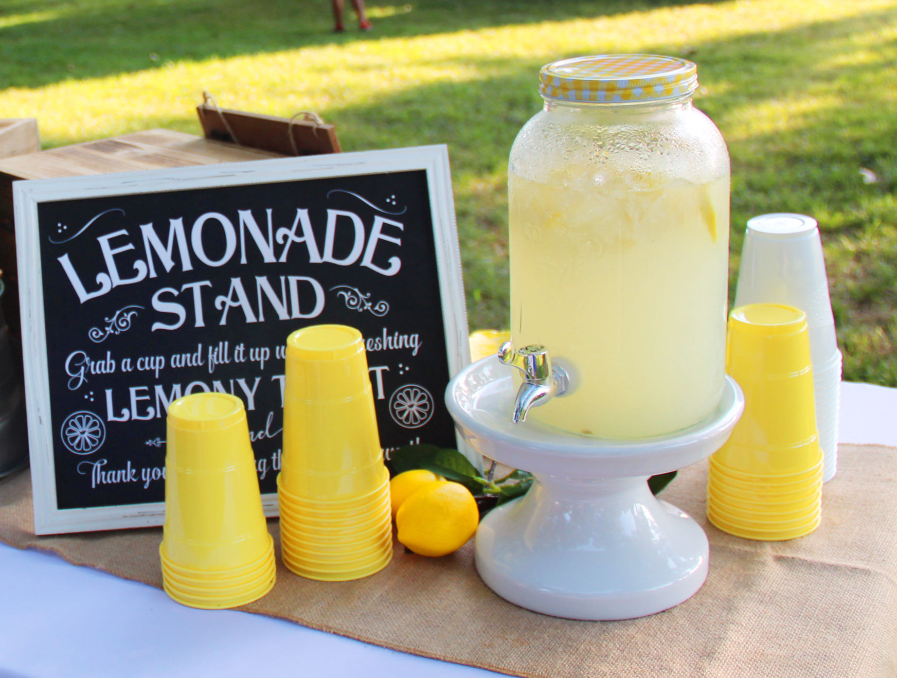 Baby shower lemonade stand.