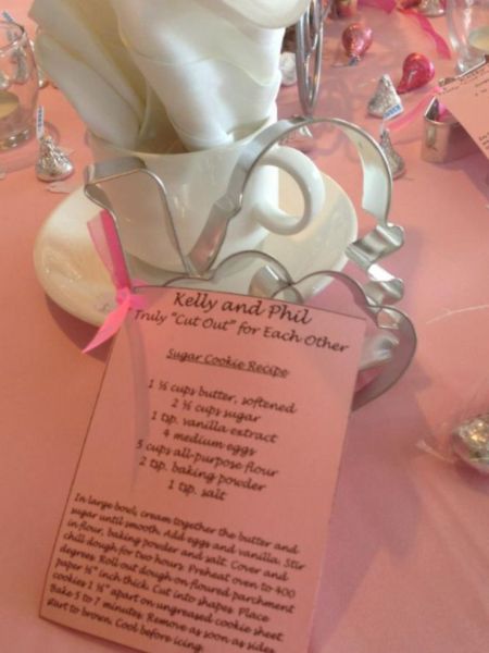 Cookie Cutter With Recipe Wedding Favor