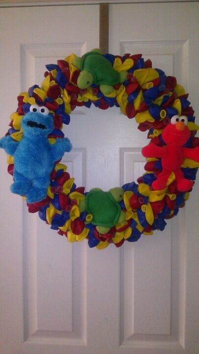 Elmo Birthday Party Ideas Wreath