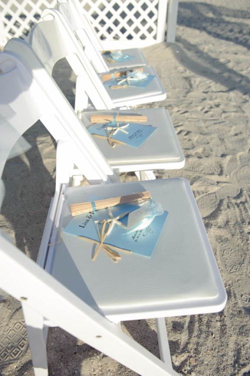 Beach Wedding Favor Fans Display