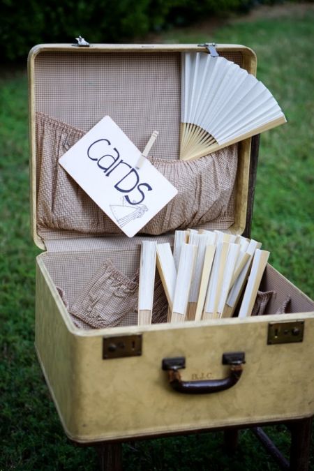 Suitcase Wedding Fan Presentation
