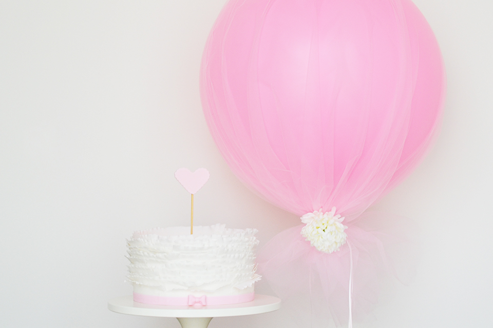 First Girl Birthday Tulle Balloons