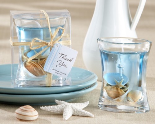 Gel Candle Wedding Favor Beach Themed