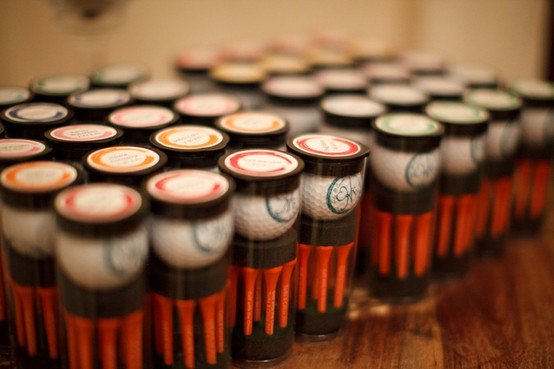 Golf Themed Wedding Favor Presentation